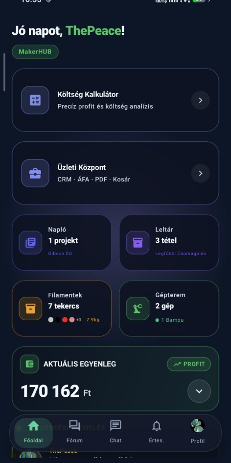 MakerHUB főoldal